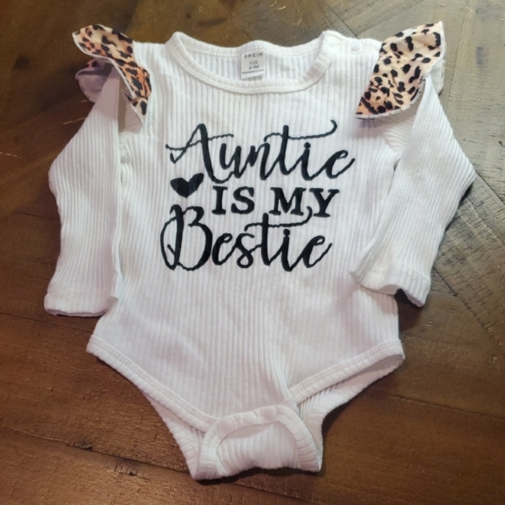 SHEIN White Bodysuit with Leopard Print Accents